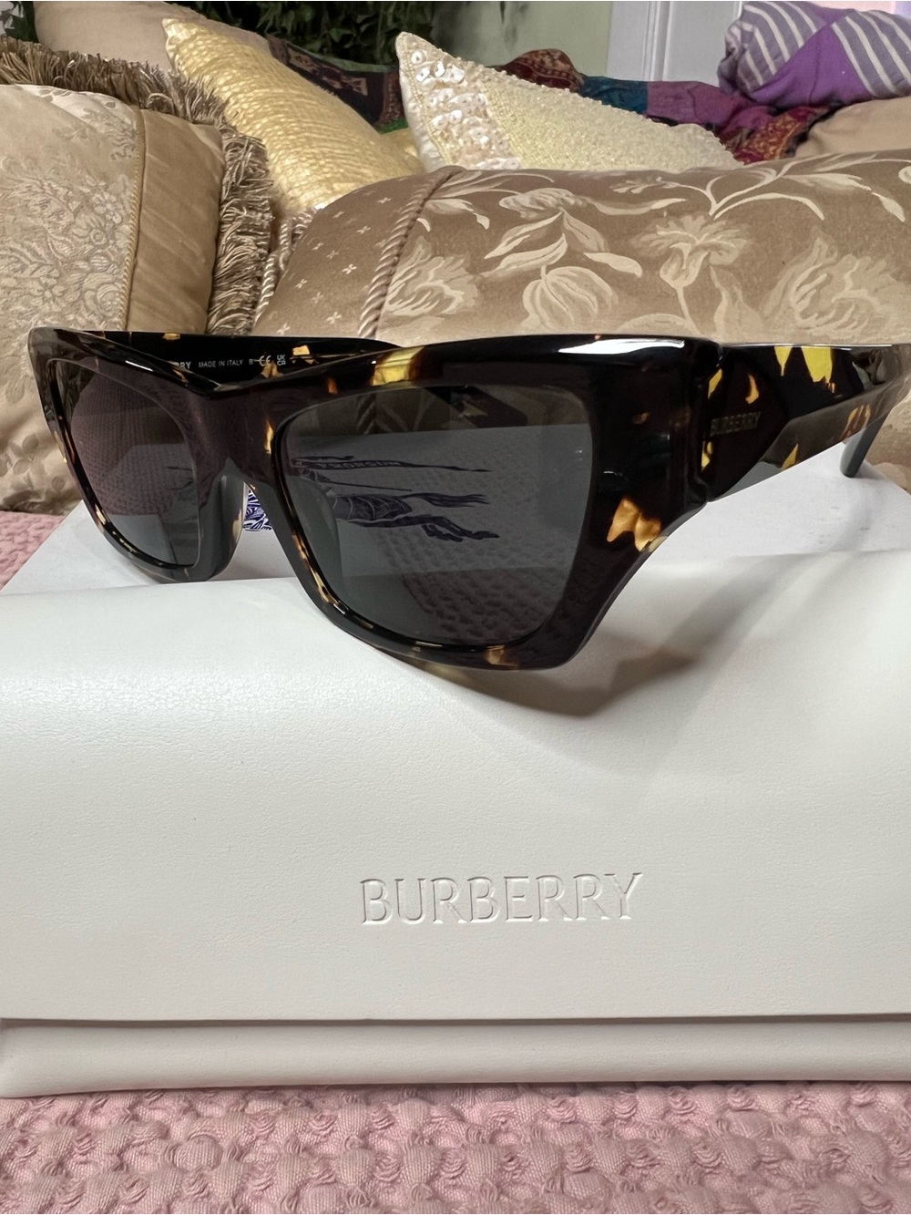 BURBERRY Cateye Yellow -Dark Havana B 441-U 4106/87 Sunglasses NIB
